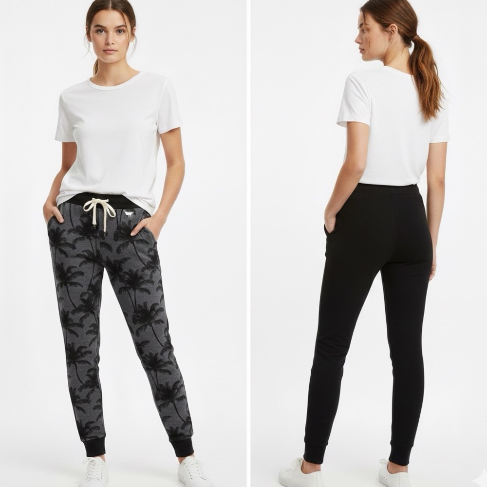 VICTORIAS SECRET PINK I Joggers Palm Tree Skinny Retired Medium NWT New